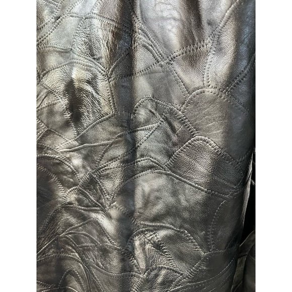 Vintage Maxam Mens Leather Jacket Black Grain Lambskin Zipped Pockets Collared L - Picture 11 of 12